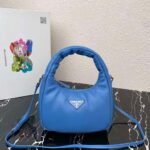 Replica Prada 1BA384 Prada Soft Padded Nappa Leather Mini Bag Light Blue - Image 6