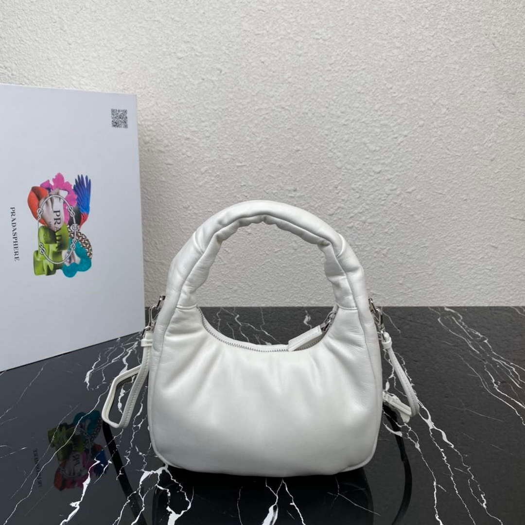 65324c66c600b.jpg Replica Prada 1BA384 Prada Soft Padded Nappa Leather Mini Bag White - Image 1