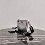 Replica Prada 2VH113 Saffiano Leather Shoulder Bag in Sliver Grey - Image 2
