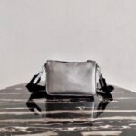 Replica Prada 2VH113 Saffiano Leather Shoulder Bag in Sliver Grey - Image 3