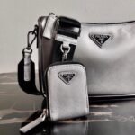 Replica Prada 2VH113 Saffiano Leather Shoulder Bag in Sliver Grey - Image 6