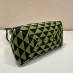 Replica Prada 1BA368 From The Runway Small embroidered fabric Prada Symbole bag Black Ivy Green - Image 6