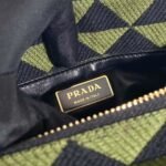 Replica Prada 1BA368 From The Runway Small embroidered fabric Prada Symbole bag Black Ivy Green - Image 8