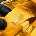 Replica Prada 1BC169 Prada Cleo satin bag with appliqués Gold Yellow - Image 8