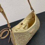 Replica Prada 1BC169 Prada Cleo satin bag with appliqués Gold - Image 7