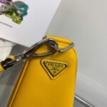 Replica Prada Leather Prada Triangle shoulder bag 1BH190 Yellow - Image 5