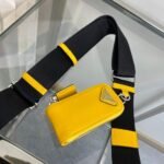 Replica Prada Leather Prada Triangle shoulder bag 1BH190 Yellow - Image 7