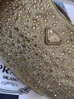 Replica Prada 1BC169 Prada Cleo satin bag with appliqués Gold - Image 11