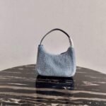Replica Prada 1NE515 Re Edition 2000 Shearling Mini Bag Blue - Image 2