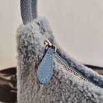 Replica Prada 1NE515 Re Edition 2000 Shearling Mini Bag Blue - Image 6