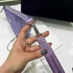 Replica Prada 1NE039 Crystal-studded satin pouch Purple - Image 6