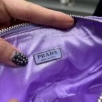 Replica Prada 1NE039 Crystal-studded satin pouch Purple - Image 8