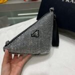 Replica Prada 1NE039 Crystal-studded satin pouch Black - Image 2