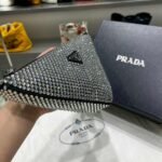 Replica Prada 1NE039 Crystal-studded satin pouch Black - Image 5