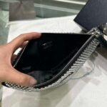 Replica Prada 1NE039 Crystal-studded satin pouch Black - Image 8