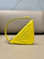 Replica Prada 1NQ043 Triangle leather pouch Yellow
