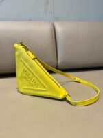 Replica Prada 1NQ043 Triangle leather pouch Yellow - Image 2