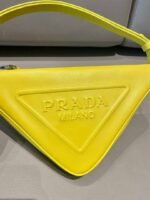 Replica Prada 1NQ043 Triangle leather pouch Yellow - Image 4
