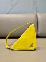 Replica Prada 1NQ043 Triangle leather pouch Yellow - Image 5