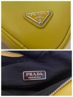 Replica Prada 1NQ043 Triangle leather pouch Yellow - Image 8