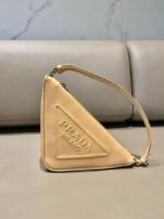Replica Prada 1NQ043 Triangle leather pouch Apricot