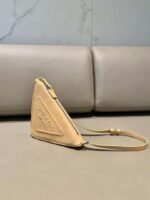Replica Prada 1NQ043 Triangle leather pouch Apricot - Image 3