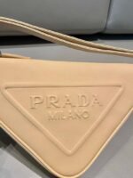 Replica Prada 1NQ043 Triangle leather pouch Apricot - Image 5