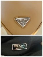 Replica Prada 1NQ043 Triangle leather pouch Apricot - Image 8