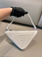 Replica Prada 1NQ043 Triangle leather pouch White - Image 2