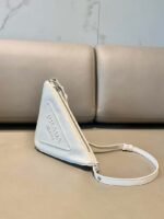 Replica Prada 1NQ043 Triangle leather pouch White - Image 3