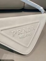 Replica Prada 1NQ043 Triangle leather pouch White - Image 4