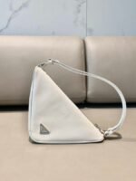 Replica Prada 1NQ043 Triangle leather pouch White - Image 5