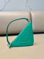 Replica Prada 1NQ043 Triangle leather pouch Lake Blue