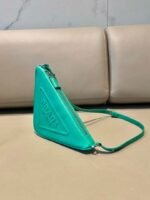 Replica Prada 1NQ043 Triangle leather pouch Lake Blue - Image 2