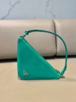 Replica Prada 1NQ043 Triangle leather pouch Lake Blue - Image 4