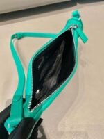 Replica Prada 1NQ043 Triangle leather pouch Lake Blue - Image 6