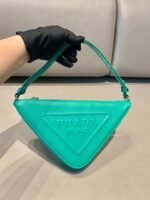 Replica Prada 1NQ043 Triangle leather pouch Lake Blue - Image 7