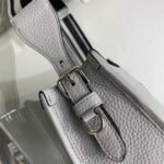 Replica Prada Leather hobo bag 1BC073 Gray - Image 4