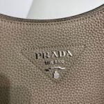 Replica Prada Leather hobo bag 1BC073 Clay Gray - Image 2