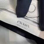 Replica Prada Leather hobo bag 1BC073 white - Image 7