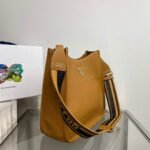 Replica Prada Leather hobo bag 1BC073 Tan - Image 2