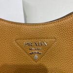 Replica Prada Leather hobo bag 1BC073 Tan - Image 3