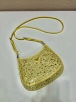 Replica Prada 1BC169 Prada Cleo satin bag with appliqués Yellow - Image 2