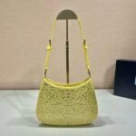 Replica Prada 1BC169 Prada Cleo satin bag with appliqués Yellow - Image 3