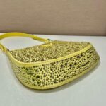 Replica Prada 1BC169 Prada Cleo satin bag with appliqués Yellow - Image 4