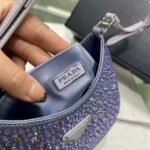Replica Prada 1BC169 Prada Cleo satin bag with appliqués Purple - Image 6