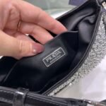 Replica Prada 1BC169 Prada Cleo satin bag with appliqués Black - Image 3