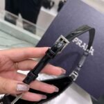 Replica Prada 1BC169 Prada Cleo satin bag with appliqués Black - Image 4