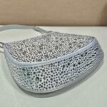 Replica Prada 1BC169 Prada Cleo satin bag with appliqués White - Image 4