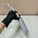 Replica Prada 1BC169 Prada Cleo satin bag with appliqués White - Image 5